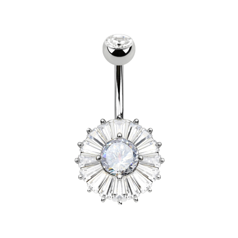 Banana silver with ball crystal silver round crystal with princess crystals