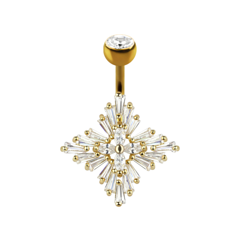 Banana 14k gold-plated with ball crystal silver princess star