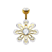 Banana placcata oro 14k con cristallo a sfera in argento...