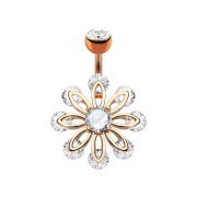 Banane rosegold mit Kugel Kristall silber acht...