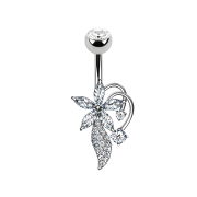 Banana silver with ball crystal silver crystal flower and...