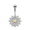 Banana silver with ball crystal silver flower multicolor with small crystals