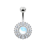 Banane argentée avec boule cristal argenté...