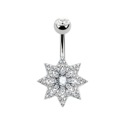 Banana silver with ball crystal silver double crystal star