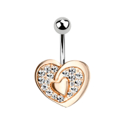 Banane or rose avec boule argentée Cœur en...