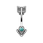 Banana silver arrow with turquoise stone