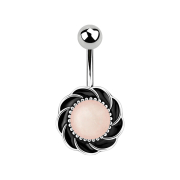 Banane argentée avec boule tourbillon pierre...