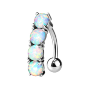 Banana silver with ball four opals white