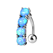 Banana silver with ball four opals light blue