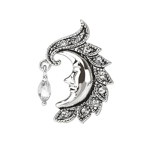 Banana silver with ball moon and crystal silver