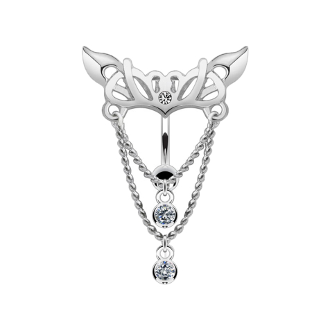 Banane argentée avec boule Chaîne de lustre avec cristal argenté