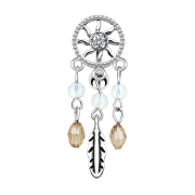 Banane argentée avec boule Attrape-rêves...