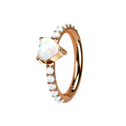 Anello micro segmentato pieghevole in oro rosa con opali...