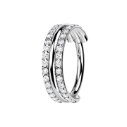 Micro Segmentring klappbar silber drei Ringe doppelreihe...