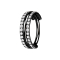 Micro bague segmentée pliable noire trois anneaux double rangée de cristaux