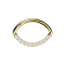 Micro segment ring hinged gold-plated oval front crystals silver