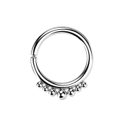 Micro piercing ring silver seven balls