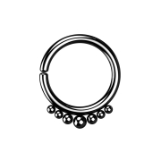 Micro Piercing Ring schwarz sieben Kugeln