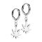 Boucles doreilles argent pendentif feuille de chanvre