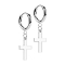 Boucles doreilles argent pendentif croix petit
