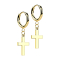 Gold-plated earring pendant cross small