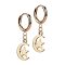 Boucles doreilles or rose Pendentif lune et étoile
