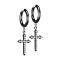 Boucle doreille noire pendentif croix celtique avec cristaux