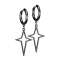 Earring black pendant star cross