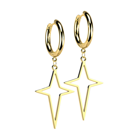 Orecchino placcato oro con ciondolo a stella