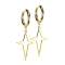 Gold-plated earring pendant star cross
