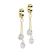 Boucles doreilles à clapet pendentif doré...