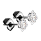 Boucles doreilles noires cristal carré argent