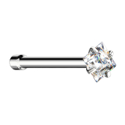 Clous de nez droit argent cristal carré...