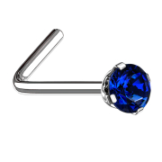 Clous de nez coudés argentés cristal rond...