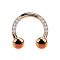 Micro circular barbell rose gold crystals with two balls
