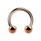 Circular barbell in rose gold with two balls