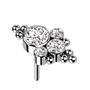 Boules argentées sans filetage, quatre cristaux...