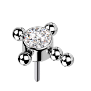 Boules argentées sans filetage avec croix en...