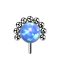 Threadless silver front ball half flower opal blue