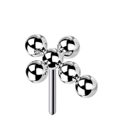 Threadless silber Kreuz Kugeln