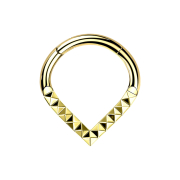 Micro anneau segment pliable angle doré motif angle