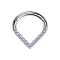 Micro bague segmentée pliable, angle argent, cristaux multicolores