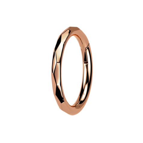Micro segment ring, foldable, rose gold, faceted