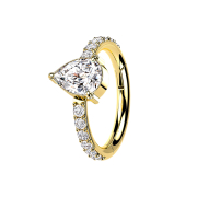 Anello micro segmentato pieghevole placcato oro con...