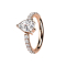 Micro segment ring hinged rose gold side crystals and crystal drops silver