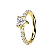 Anello micro segmentato pieghevole placcato oro con...