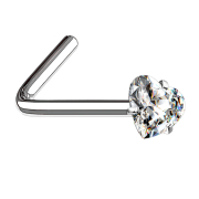 Borchia da naso angolata in argento con cuore di...