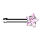 Nasenstecker gerade silber Kristallstern pink gefasst