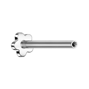 Barrette labiale micro sans filetage Fleur argentée