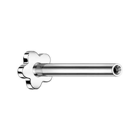 Barretta per labret senza filettatura Micro, fiore argento